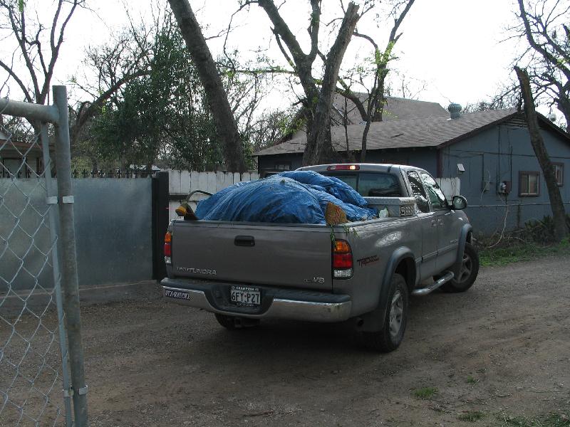 truck full of greenery