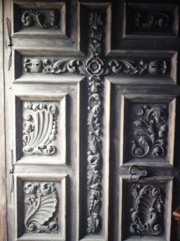 Carved wooden door