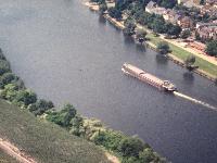 Barge on the Saar river