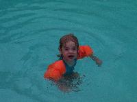 Jordan says look at me, I can swim!