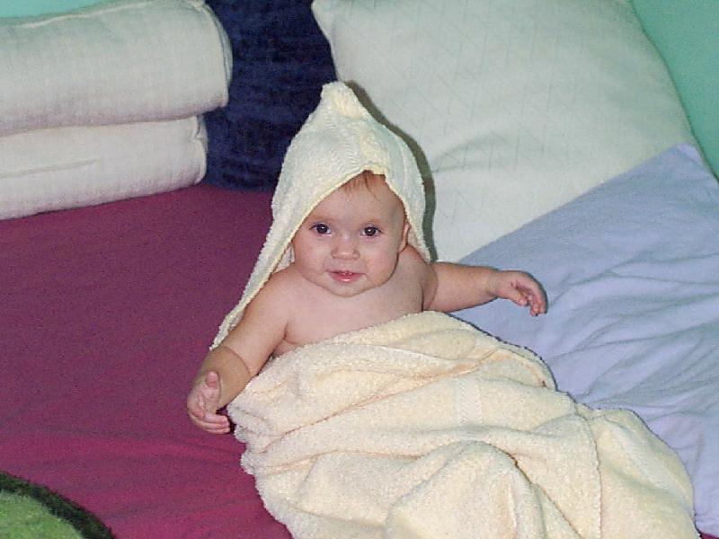 Jada in a towel