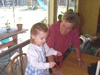 Jordan and Grandma D playing with PlayDoh