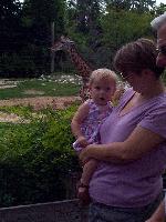 Jada and mama and giraffe