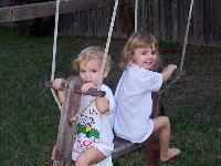 Sisters swinging together!