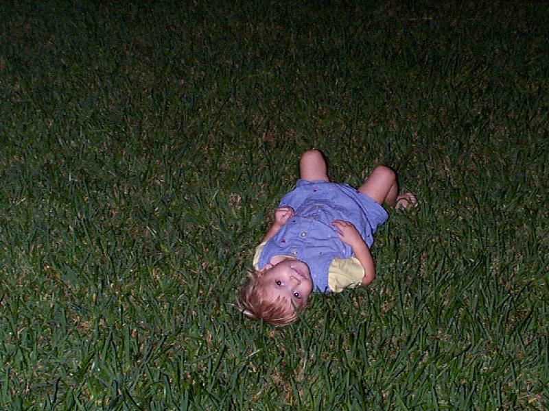 Jada lying in the grass