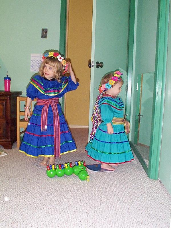 both girls got pretty dancing dresses from Gramma