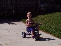 Mason on the tricycle