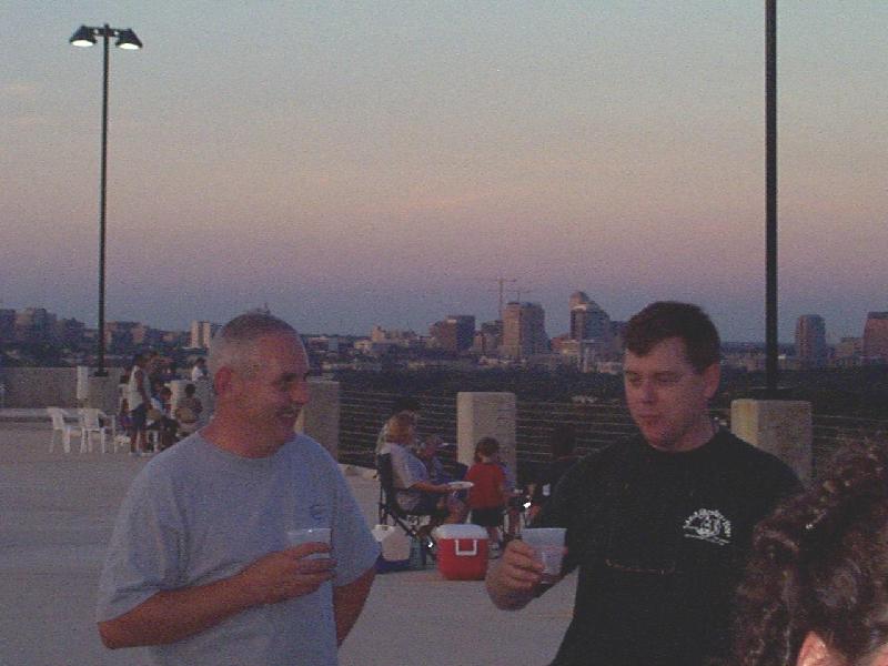 Steve Burdette and Brad Harper, with Austin skyline
