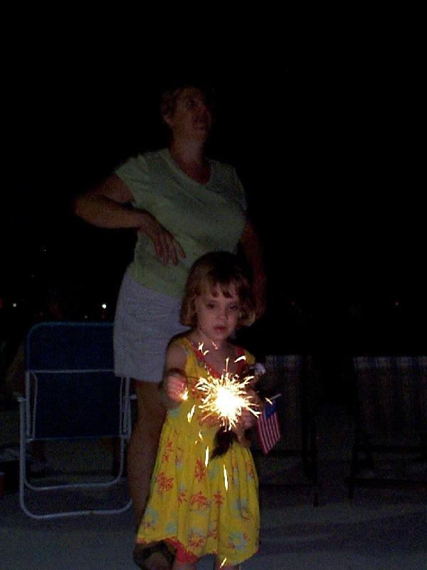 Jordan with her first sparkler