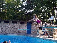 Whoa! Jumping off the diving board!