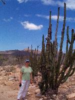 Julie and a large cactus