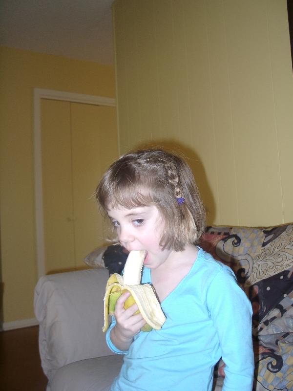 Jordan wanted a picture of herself eating a banana
