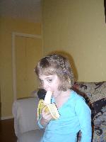 Jordan wanted a picture of herself eating a banana