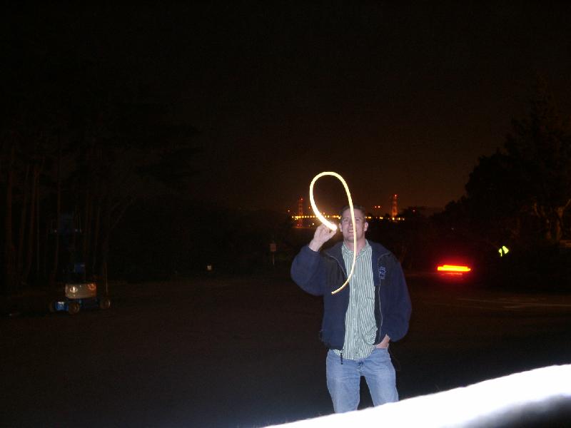 Me drawing a J (for Jordan, Jada, and Julie) with a flashlight
