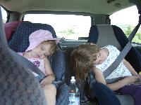 After a long day at the pool, some tired girls
