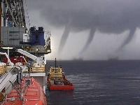 Waterspouts in the eye of Hurricane Lili