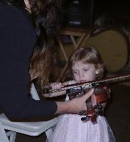 Jada getting a try with the fiddle
