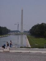 Washington monument, reflecting pool from Lincoln Memorial