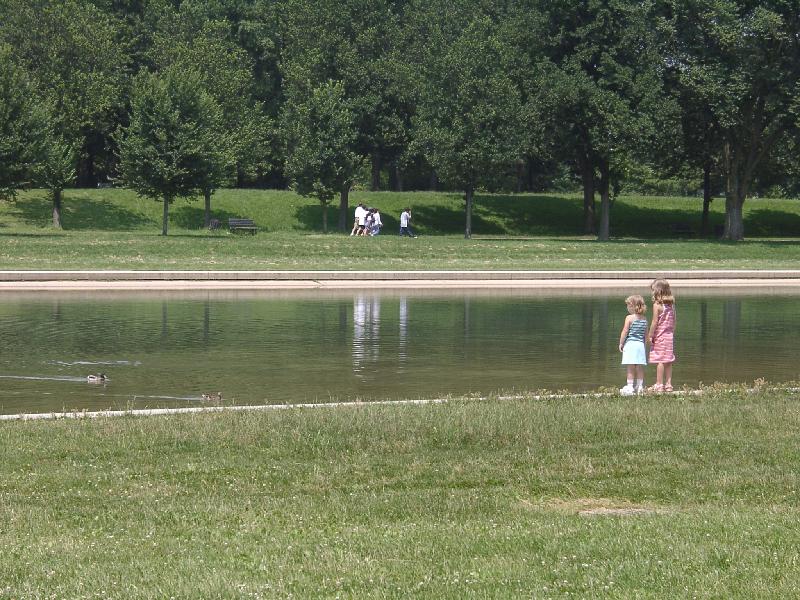 Jordan and Jada at the reflecting pool, as we have a picnic lunch