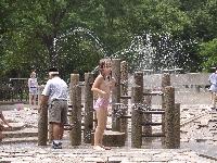 We found a lovely playground, and the girls played in the water in their undies