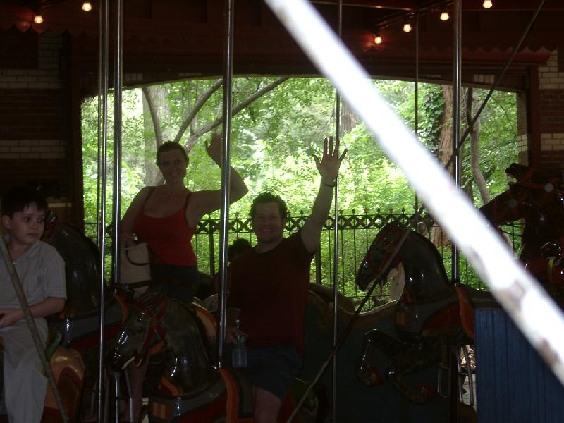Scott and Kaili on the carousel