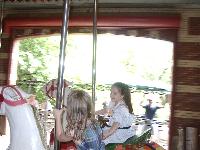Jordan made a new friend on the merry-go-round