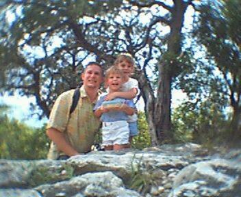 Jordan and Jada and me at the Mt Bonnell Letterbox
