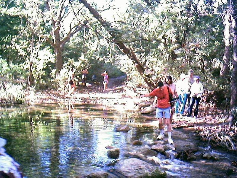 Rest of the group crossing the creek