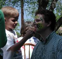 Encouraging the face painting activity