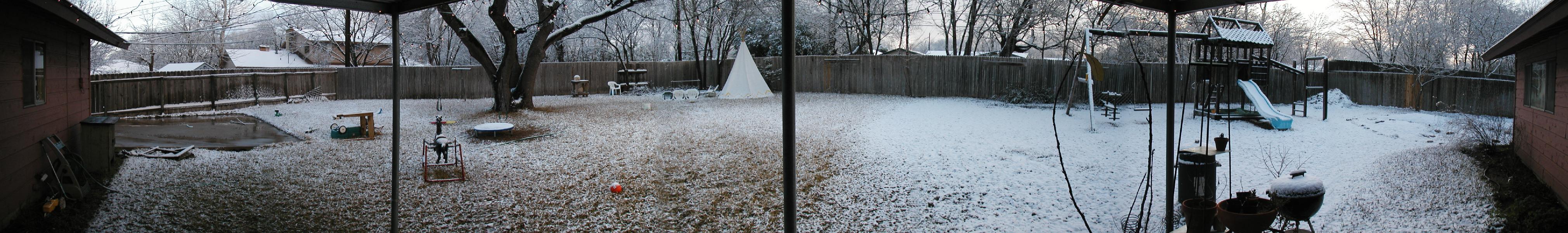 Snow panorama - most snow in Austin in 19 years!