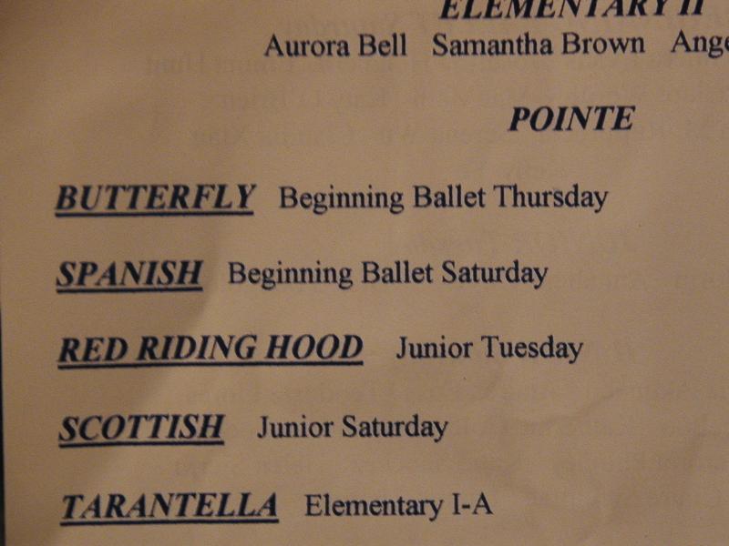 Jordan was a butterfly, in Beginning Ballet