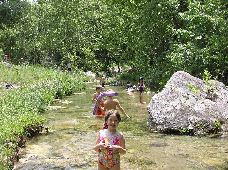 Jordan's class trip to the Huntington's ranch. Mara and friends in the creek.
