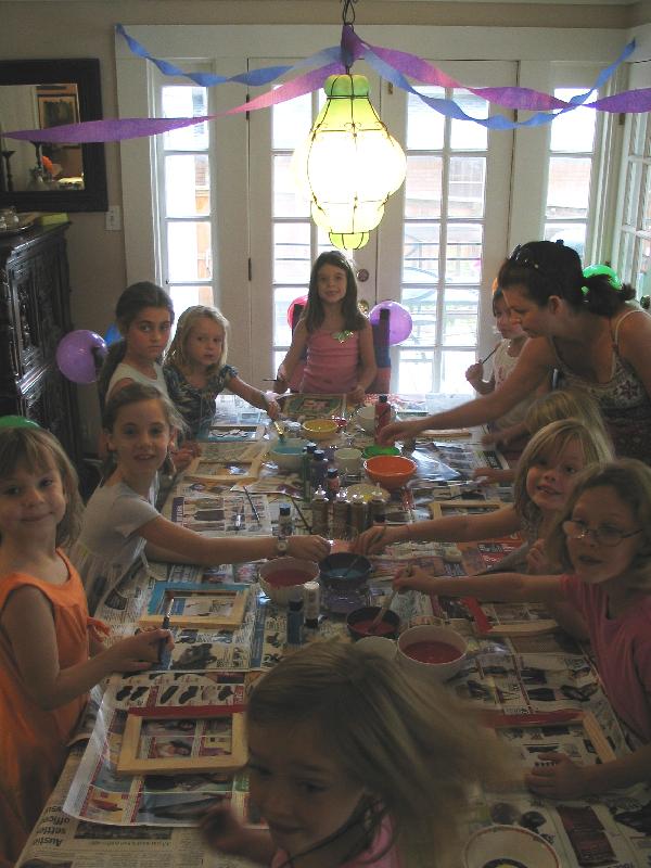 Lily's birthday party - crafting time