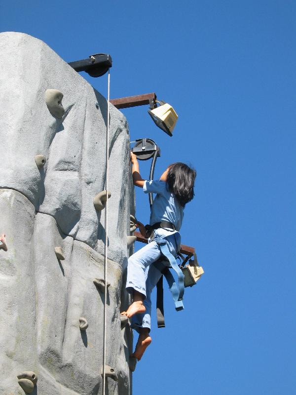 Zennie on the climbing wall