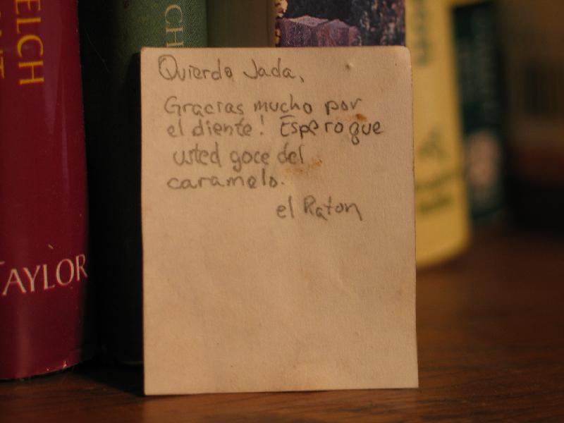 Jada's note from 'el Raton', the Mexican 