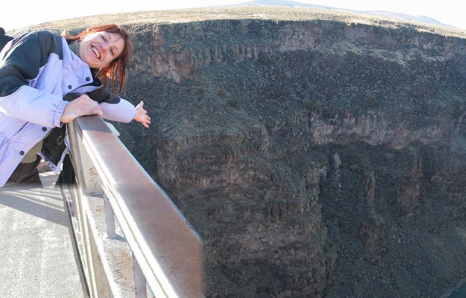Julie at the bridge over the Rio Grande Gorge, just west of Taos
