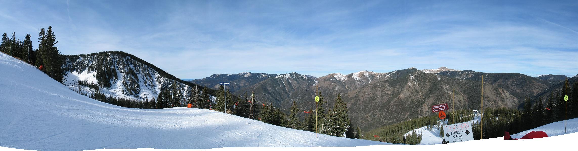 Panorama at the top of a double black diamond, Taos Valley Ski Area