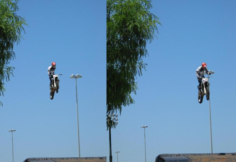 two frames of a one-hander with my camera on motor drive