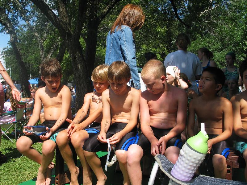 some boys at the swim meet