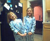 Silly girls in matching jammies