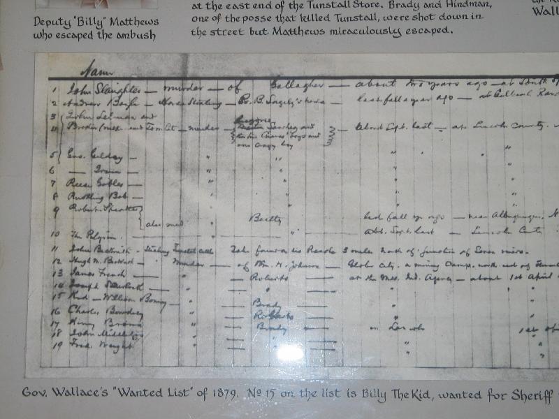 Gov Wallace's 'wanted' list for 1879