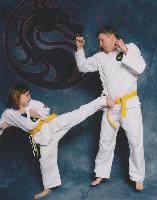 Jada and Steve - Tae Kwon Do class picture