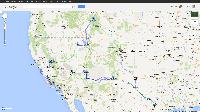 Map of our planned route. Big stops are Yellowstone, Yosemite, California Coast, and the Grand Canyon. 