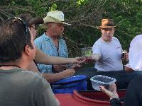 Bonobo, Steve, Julie, and Vern, kayaking and tubing for Tom's birthday. 