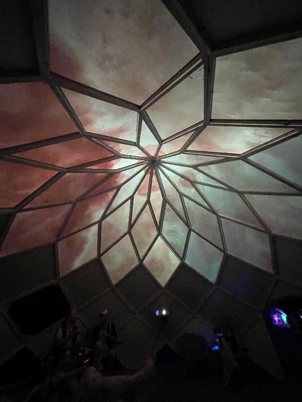 Projection mapping on the inside of a very lovely dome 
