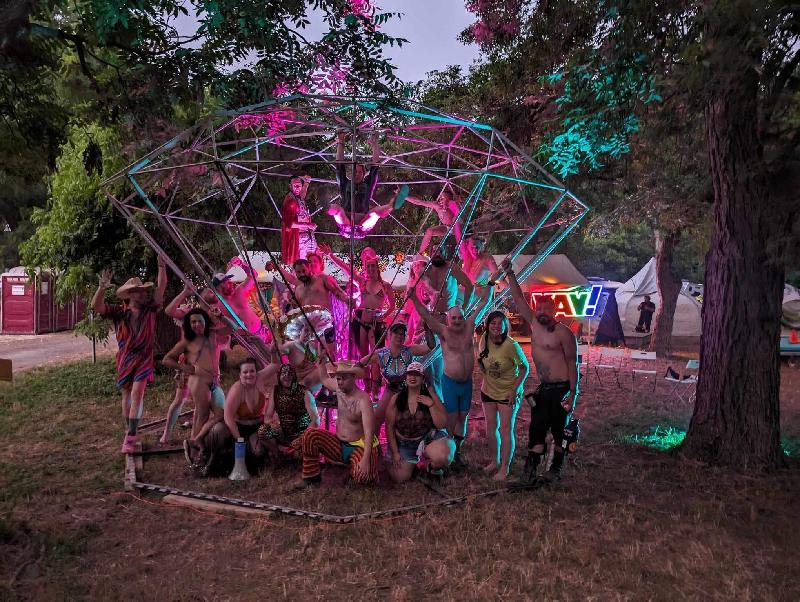 Yayborhoodies in front of the Octahedra 
