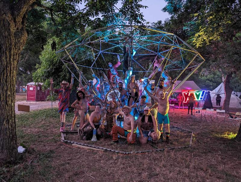 Yayborhoodies in front of the Octahedra 
