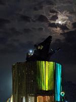 Cool night shot of the effigy 
