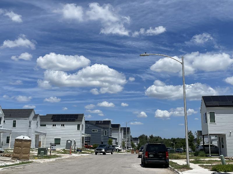 Fluffy clouds, blue skies. HOT!
