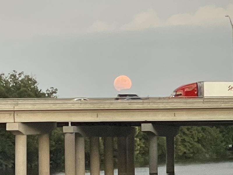 Moonrise over the freeway
